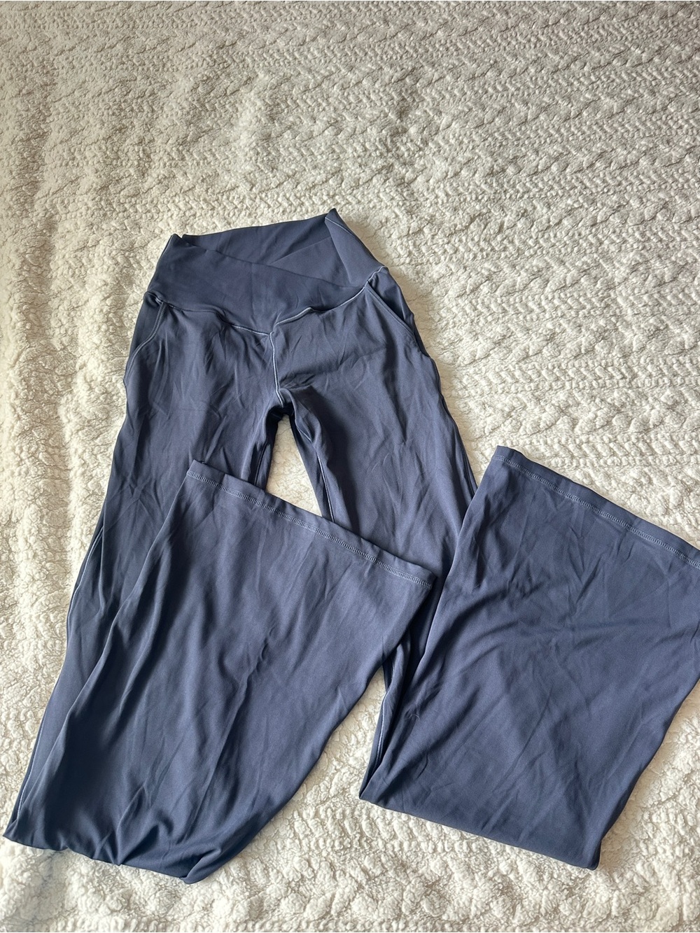 Sunzel Greyish navy Flare yoga Leggings, Crossover Yoga Pants with Tummy Control